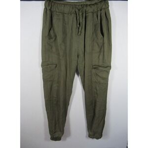 Thread & Supply Lyocell Cargo Jogger Pants Women Small Olive Green Pockets